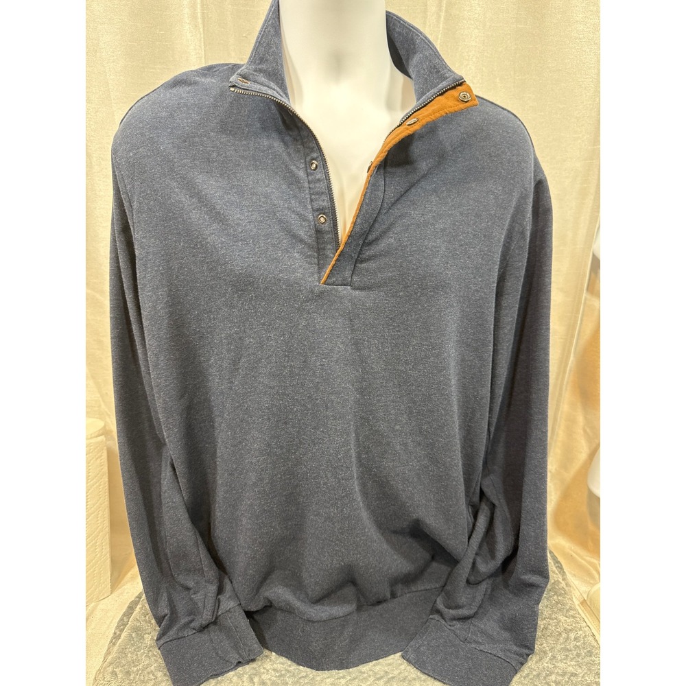 Polo Golf Ralph Lauren Mens XL Navy Blue Quarter Zip Atlanta Braves Pullover